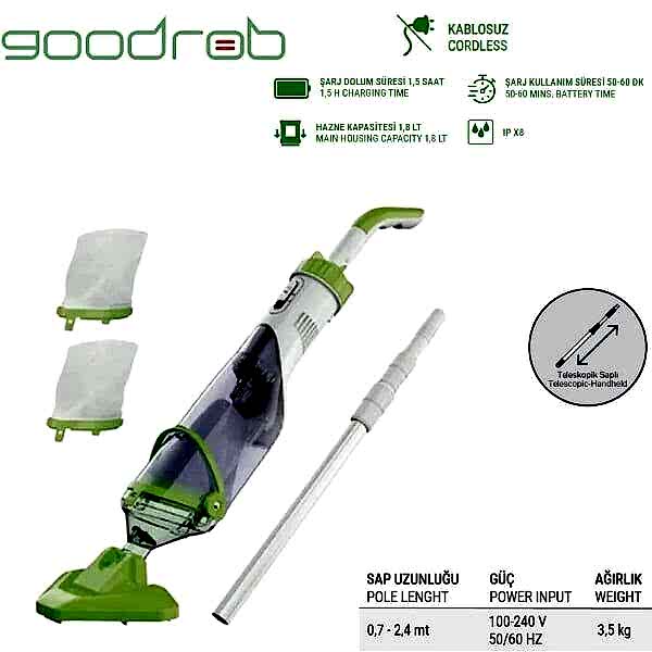Goodrob Easy Kablosuz Şarjlı Havuz Süpürgesi
