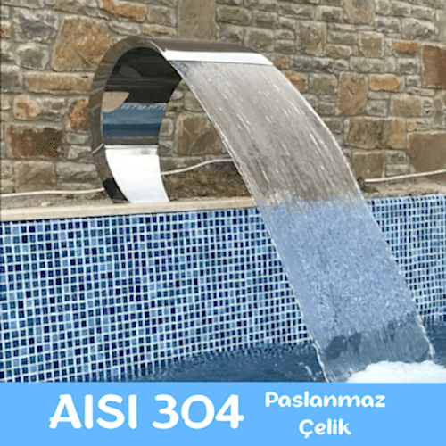 Havuz Şelalesi Kobra Model 60x90 cm | 304 Paslanmaz Çelik