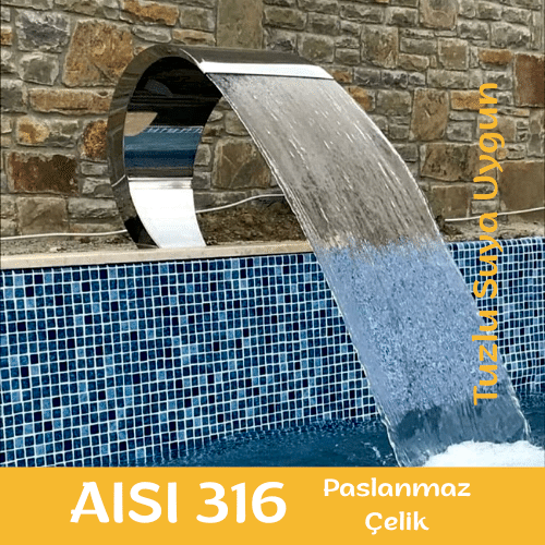 Havuz Şelalesi Kobra Model 60x90 cm | 316 Paslanmaz Çelik