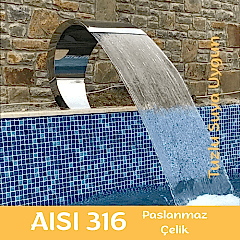 Havuz Şelalesi Kobra Model 60x90 cm | 316 Paslanmaz Çelik